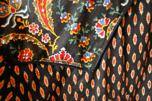 Vintage Showoberteil Paisley Patches Damen M