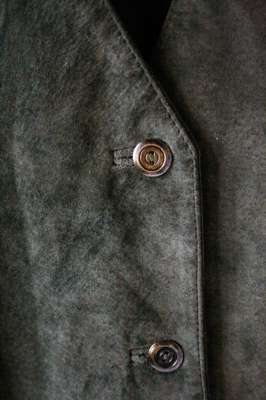 Ranch Riding Weste Leder Waldgrün Herren L/XL