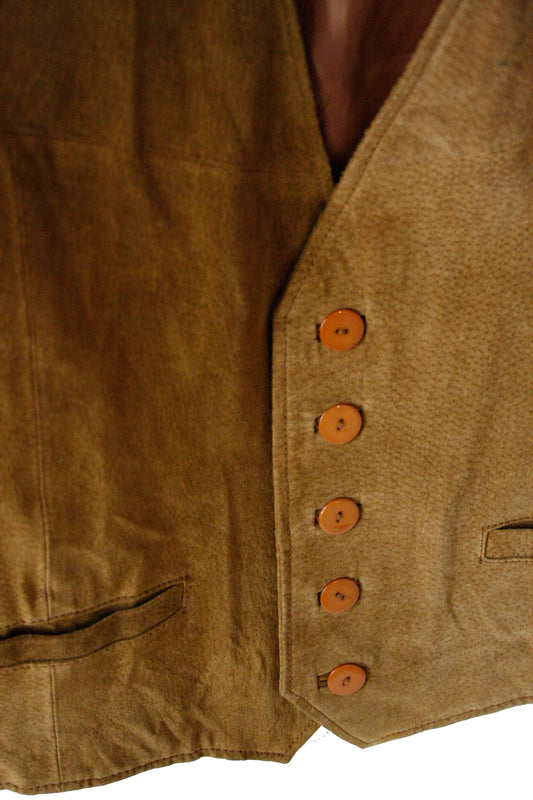 Ranch Riding Weste Leder hell Herren S/M