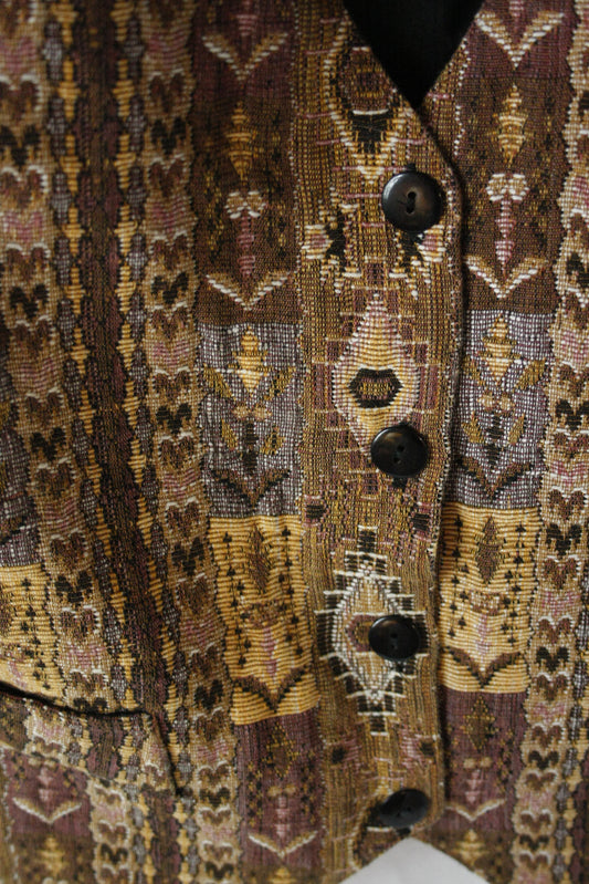 Vintage Ranch Riding Weste Patchwork Damen L