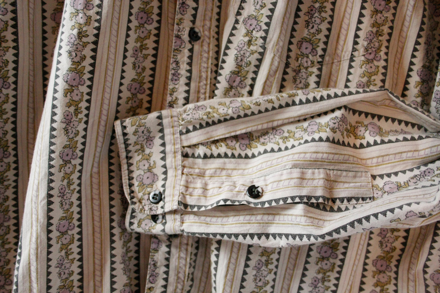 Leichtes Vintage Showoberteil Ranchriding Floral beige Herren L