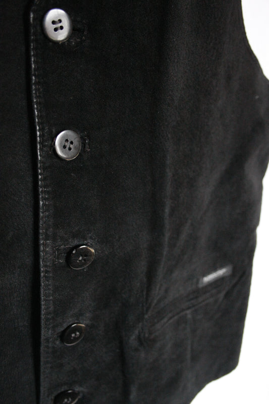 Ranch Riding Weste Leder schwarz Unisex