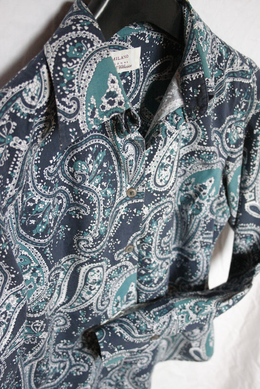 Showoberteil Ranchriding Paisley blau/türkis Damen M