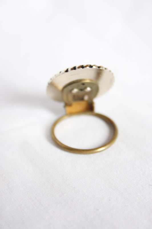 Wild Rag Clip Blumen Motiv Oval Gold