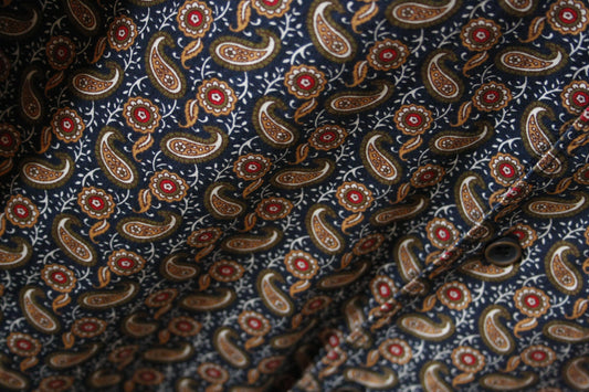 Showoberteil Paisley Blau Herren L