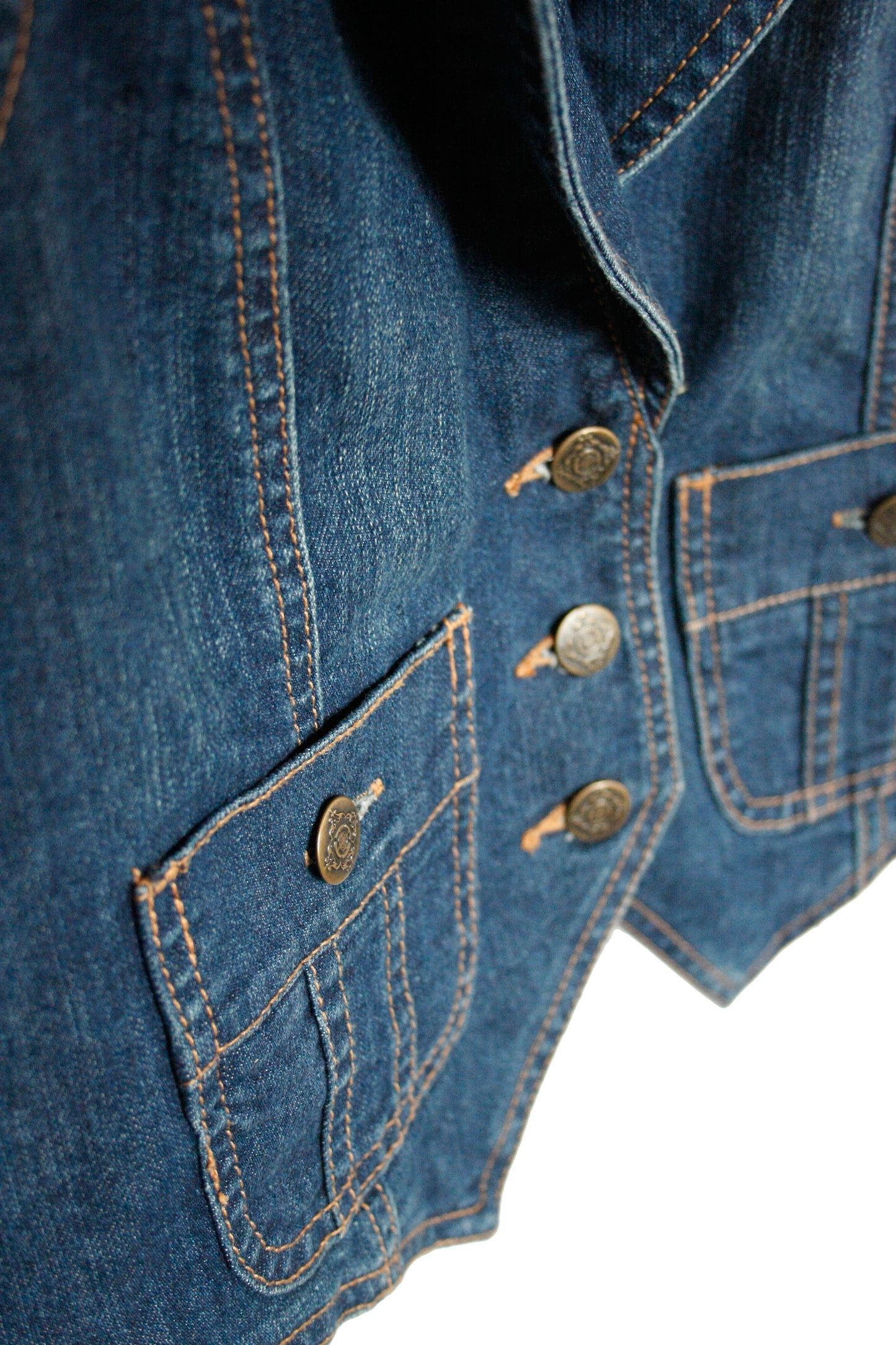 Vintage Ranch Riding Weste blue Denim Damen XS/S