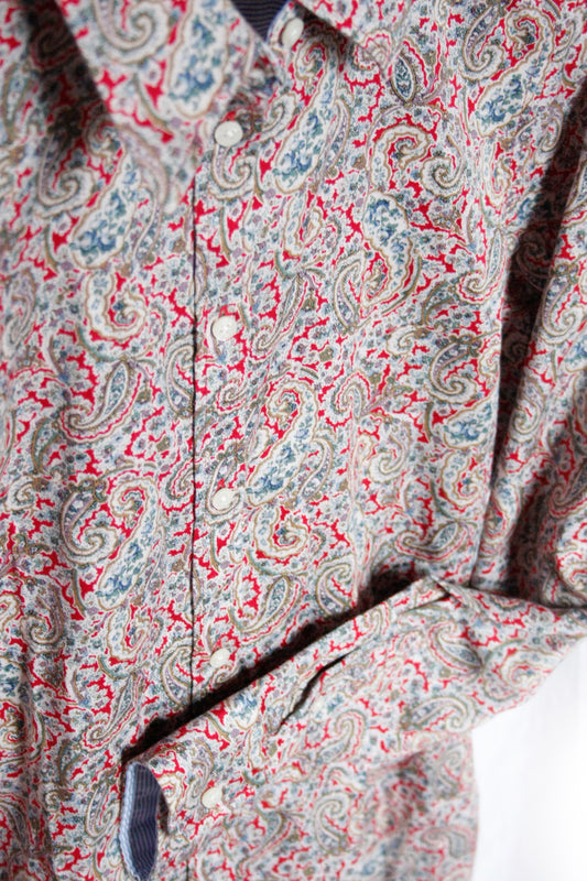 Showoberteil Ranchriding Paisley rot/blau Damen M