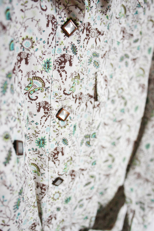 Vintage Showshirt Ranchriding Horse Damen M