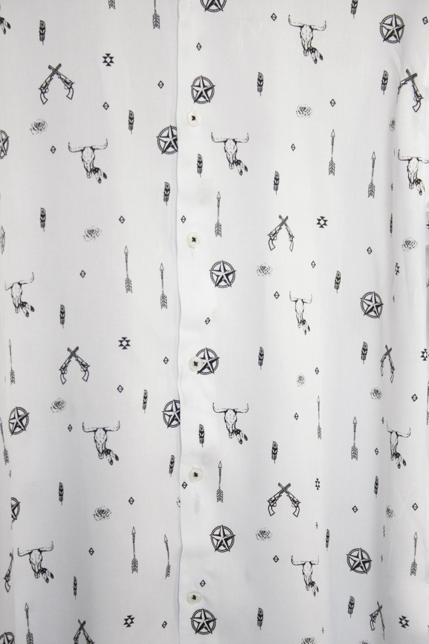 Leichtes Western Motive Hemd weiß Herren M