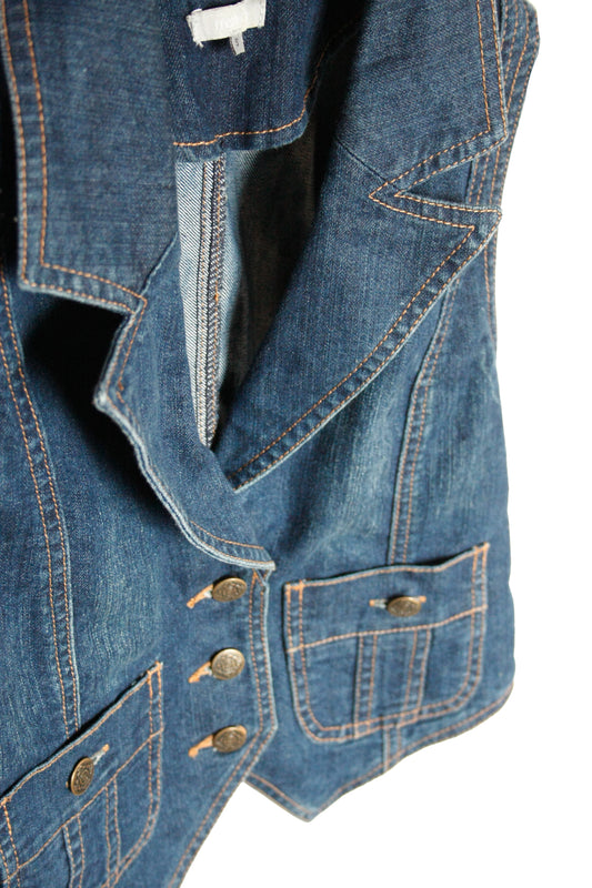 Vintage Ranch Riding Weste blue Denim Damen XS/S