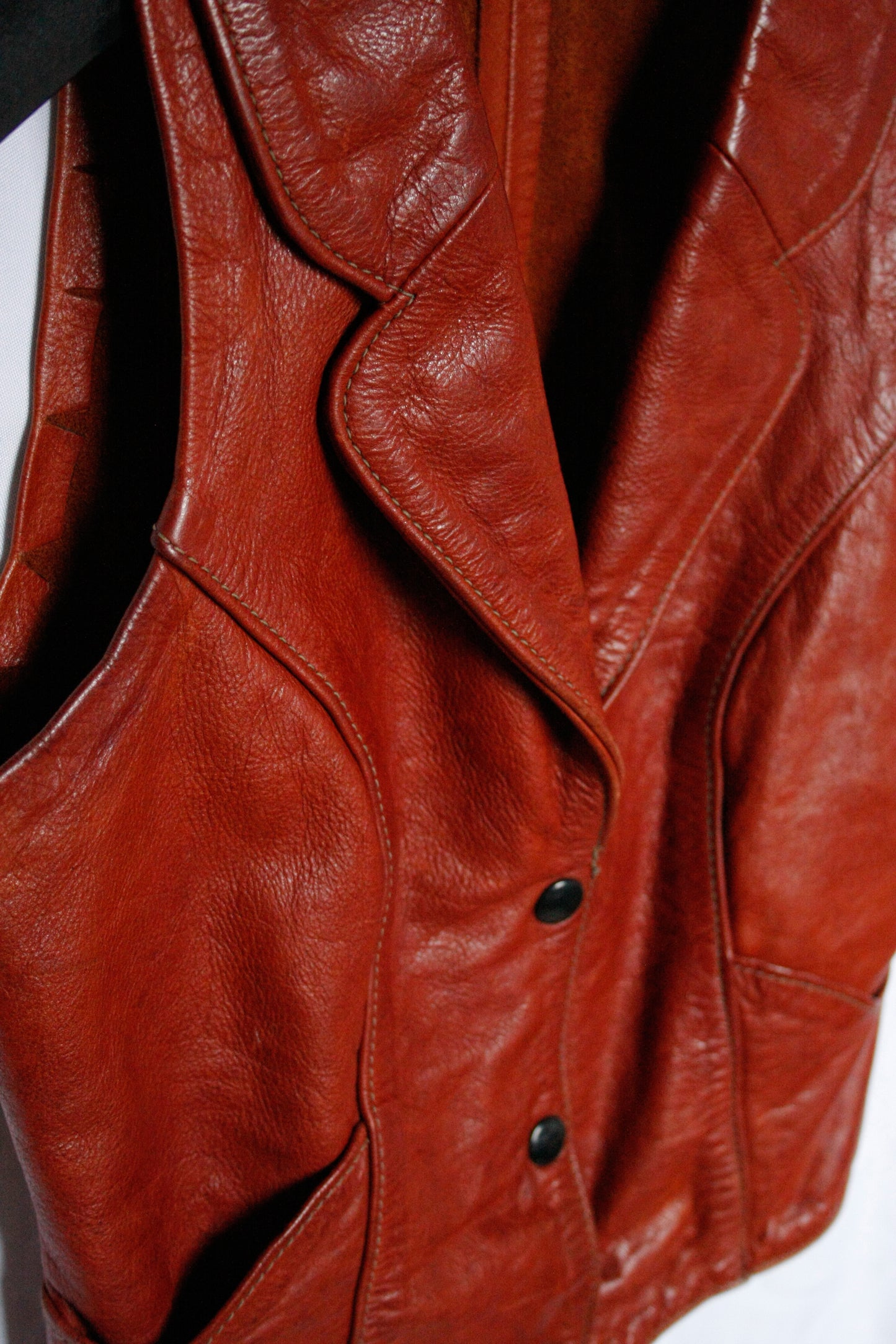 Vintage Ranch Riding Weste Leder Damen XXS