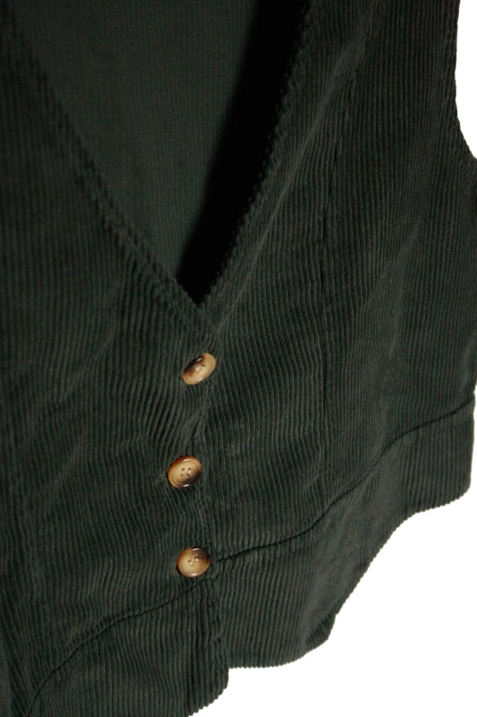 Vintage Ranch Riding Weste Cord Forest green Damen XL