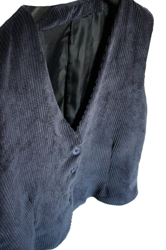 Vintage Ranch Riding Weste Cord deep blue Damen M/L