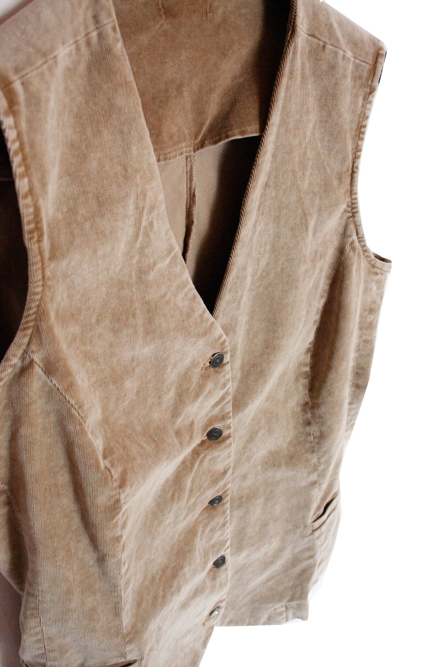 Ranch Riding Weste Cord Beige Damen XXL