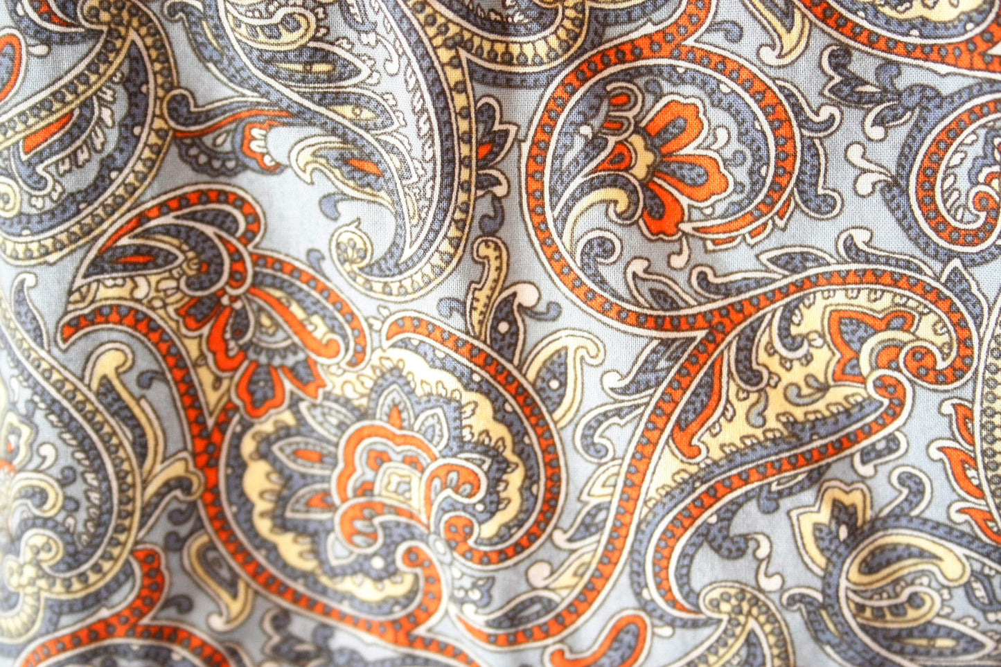 Vintage Showshirt Ranchriding hellblau Paisley Größe M