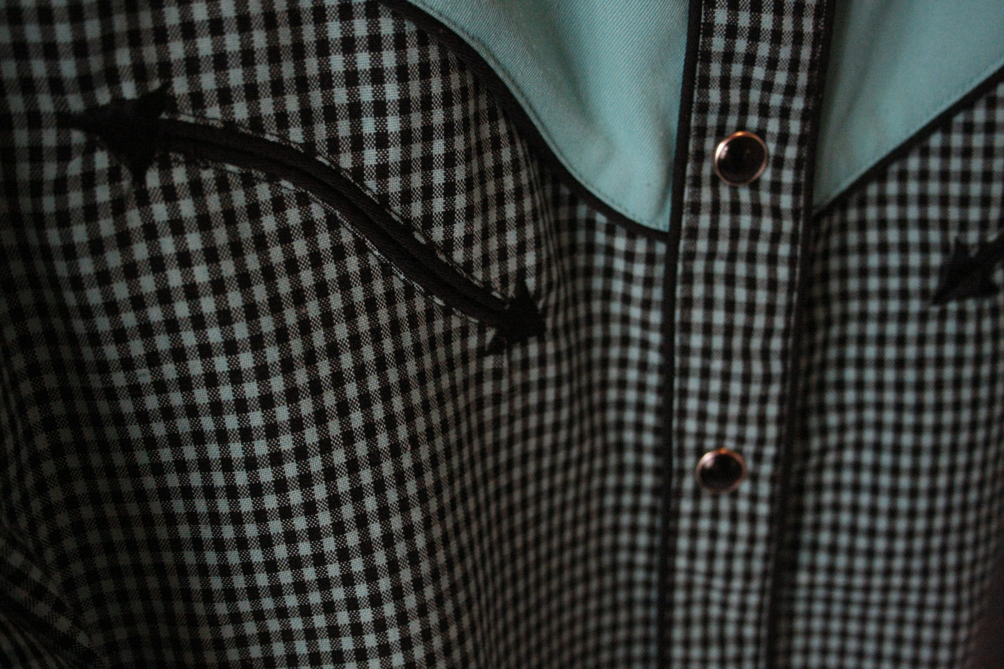 Vintage Old School Showoberteil türkis Damen M/L