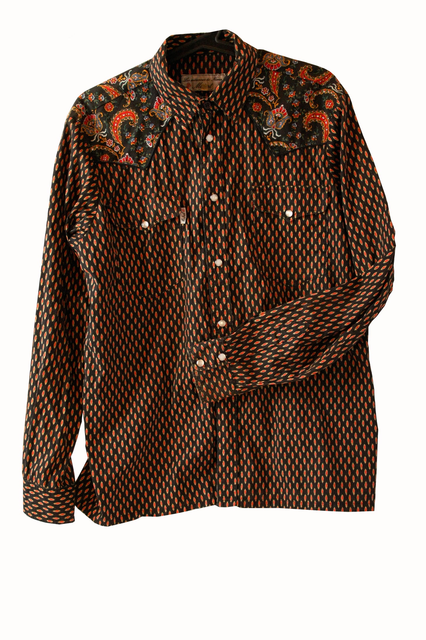 Vintage Showoberteil Paisley Patches Damen M