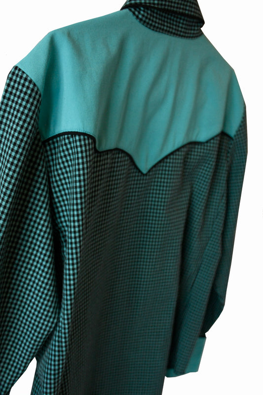 Vintage Old School Showoberteil türkis Damen M/L