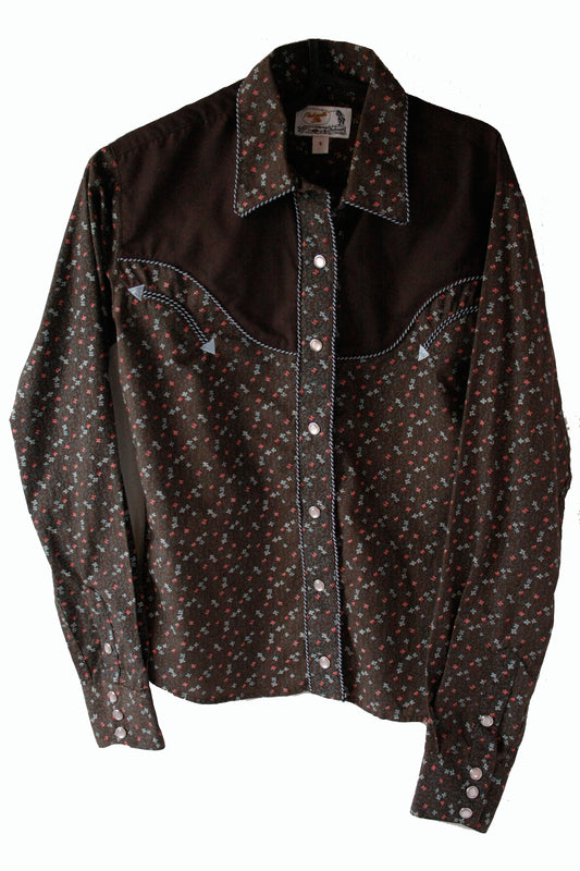 Vintage Showshirt Ranchriding Black/Blue Damen S