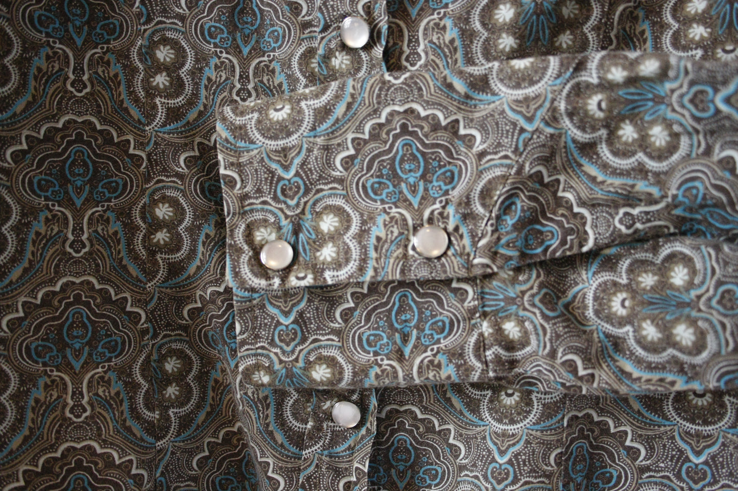 Vintage Showshirt Ranchriding türkis Paisley Damen M