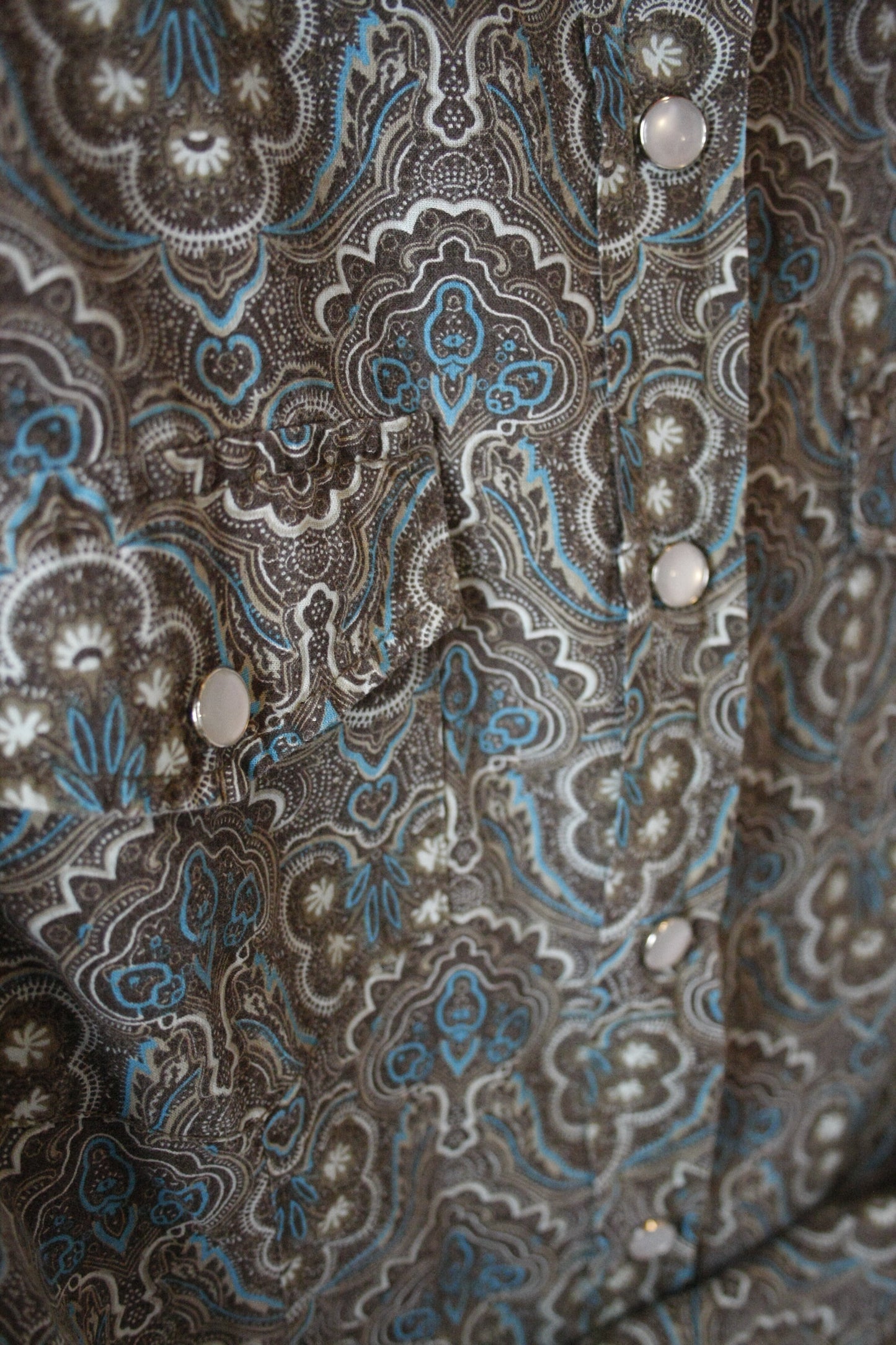 Vintage Showshirt Ranchriding türkis Paisley Damen M