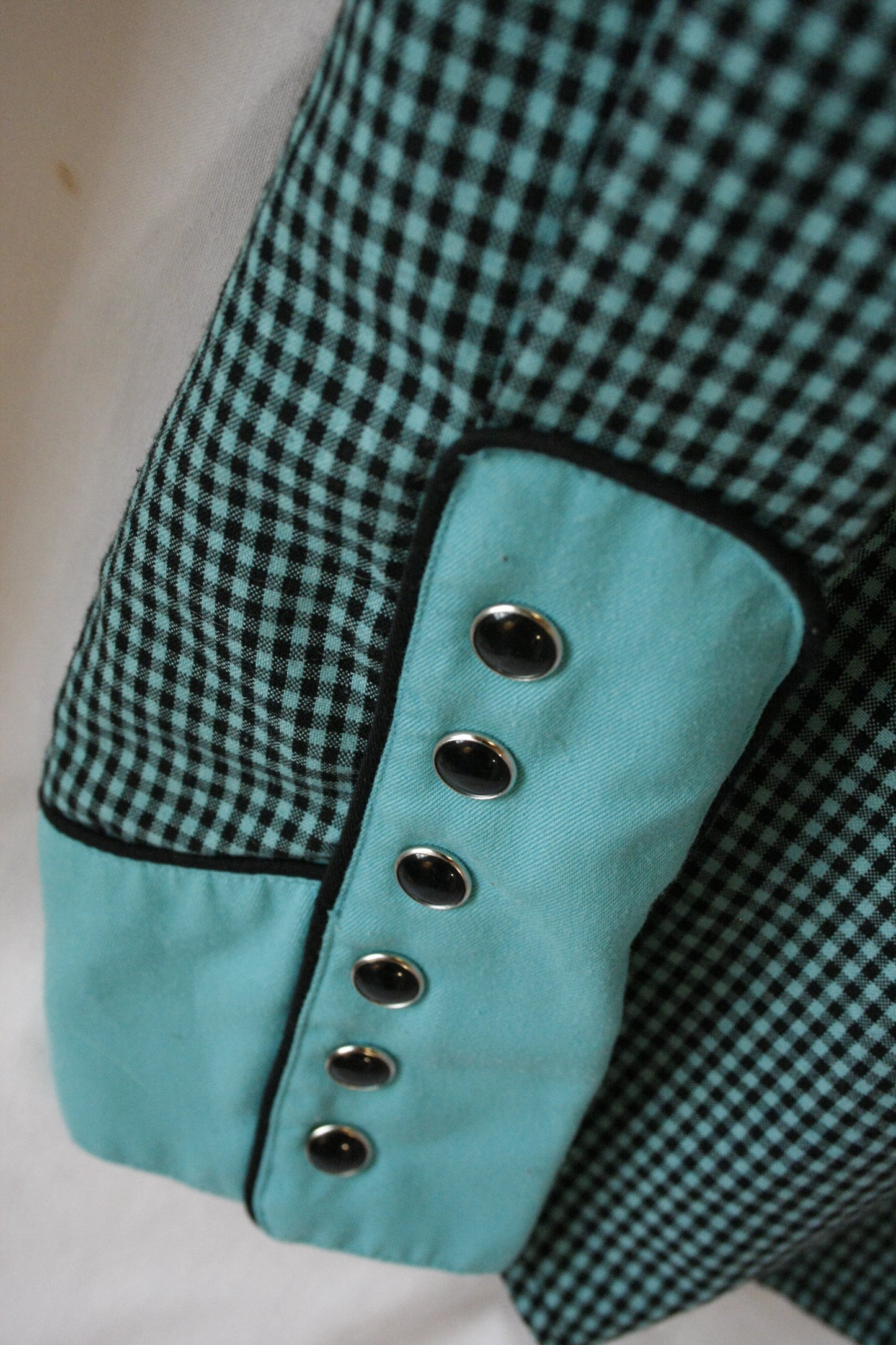 Vintage Old School Showoberteil türkis Damen M/L