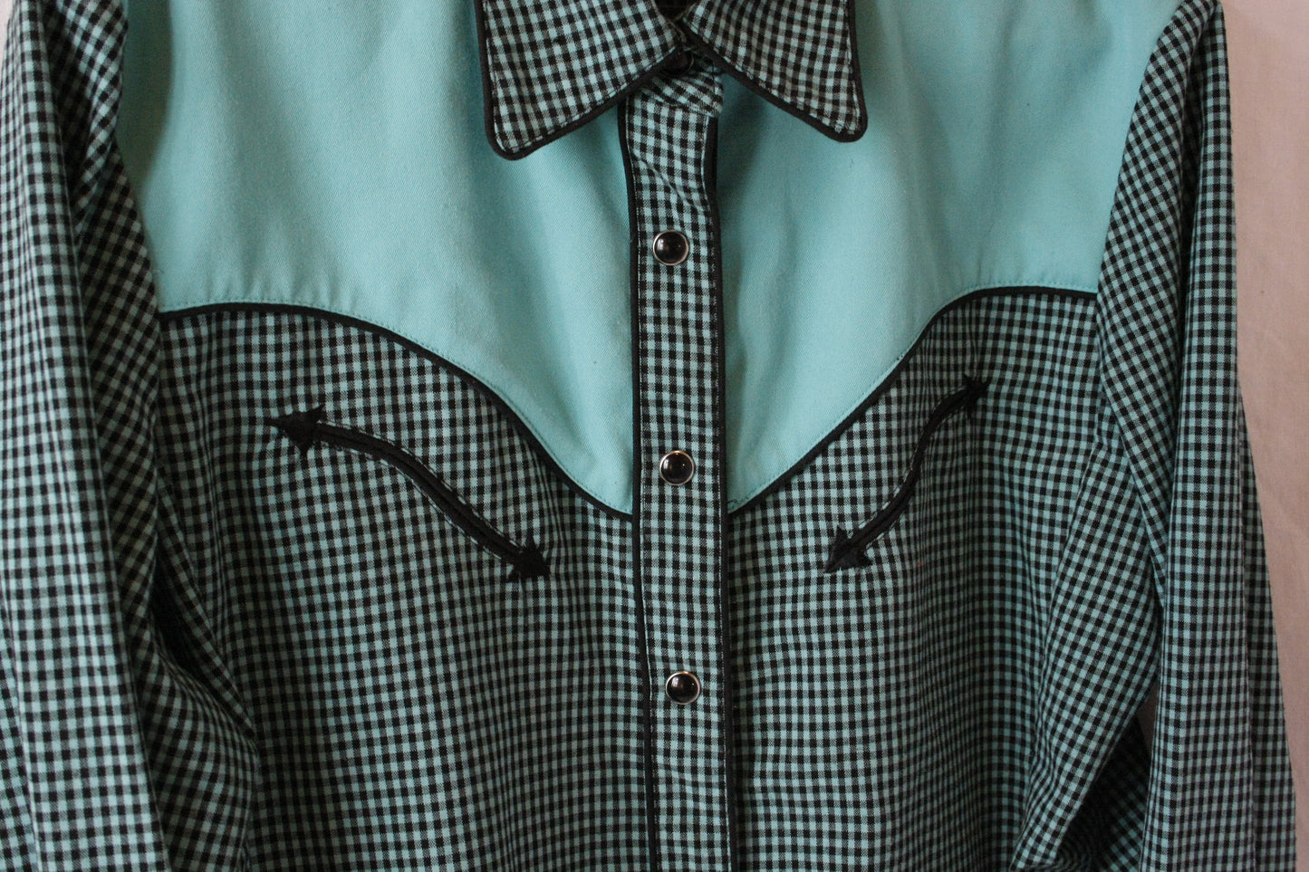 Vintage Old School Showoberteil türkis Damen M/L