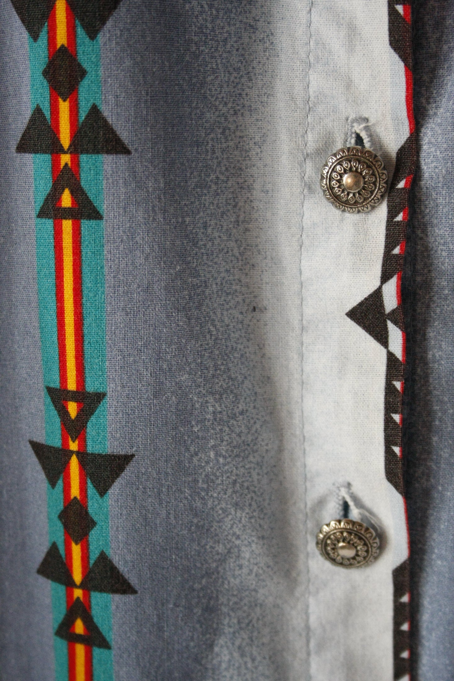 Vintage Showoberteil Aztec Pattern Bunt Damen M