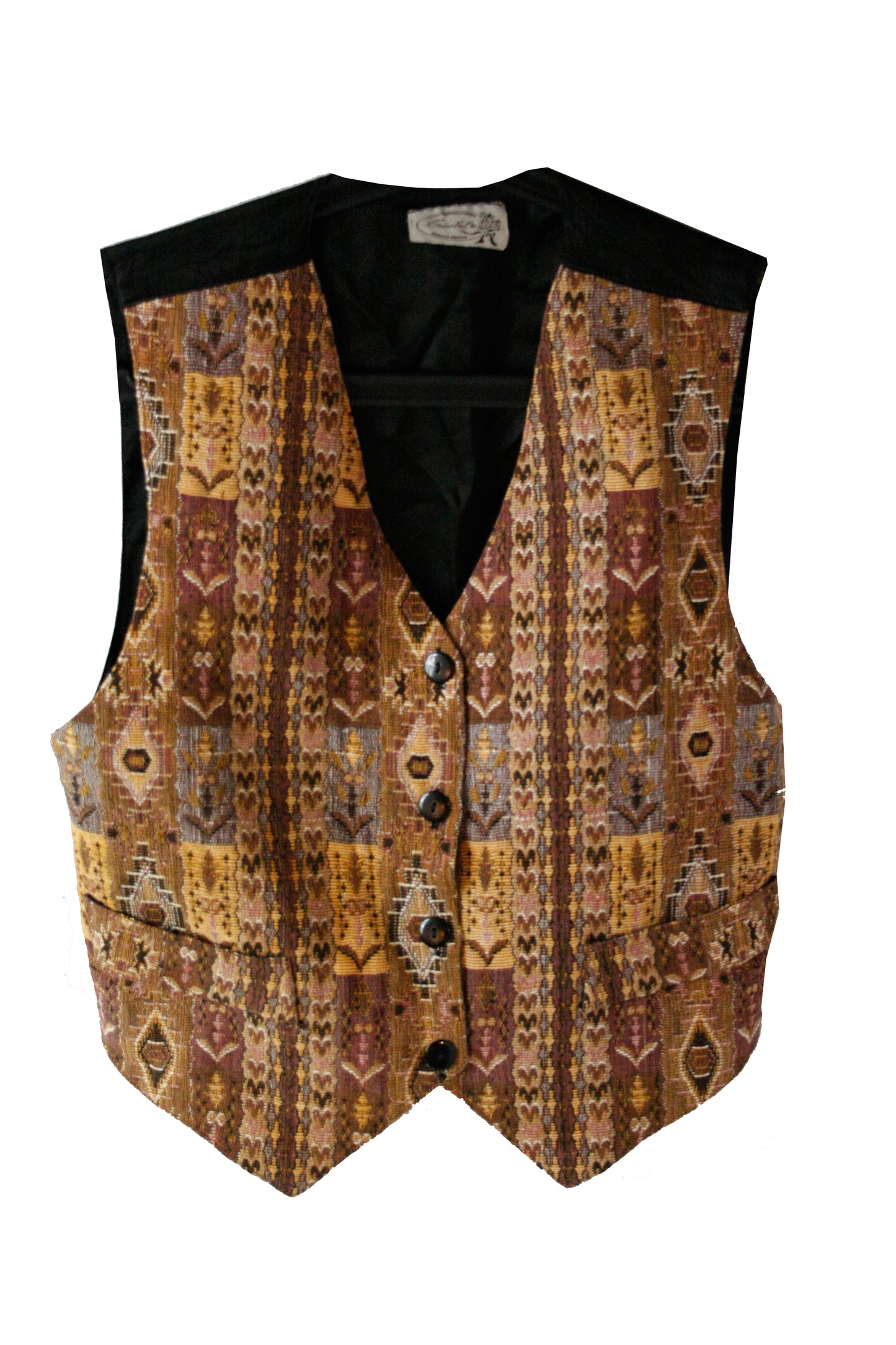 Vintage Ranch Riding Weste Patchwork Damen L