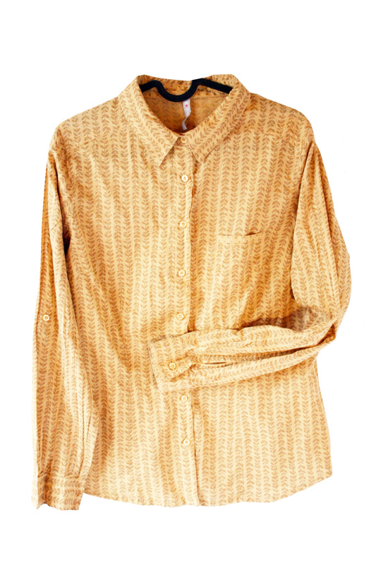 Leichtes Showoberteil Ranchriding Floral senfgelb Unisex