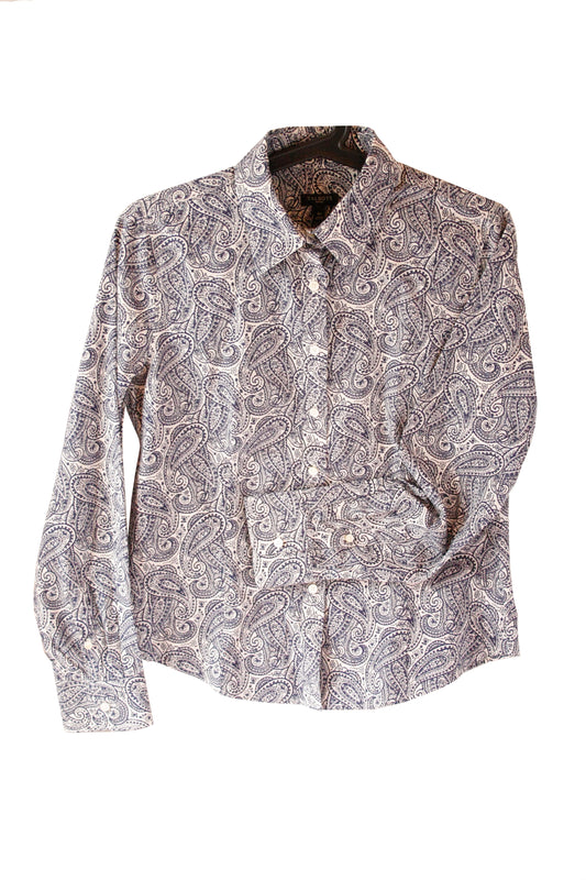 Showoberteil Ranchriding Paisley blau Damen S