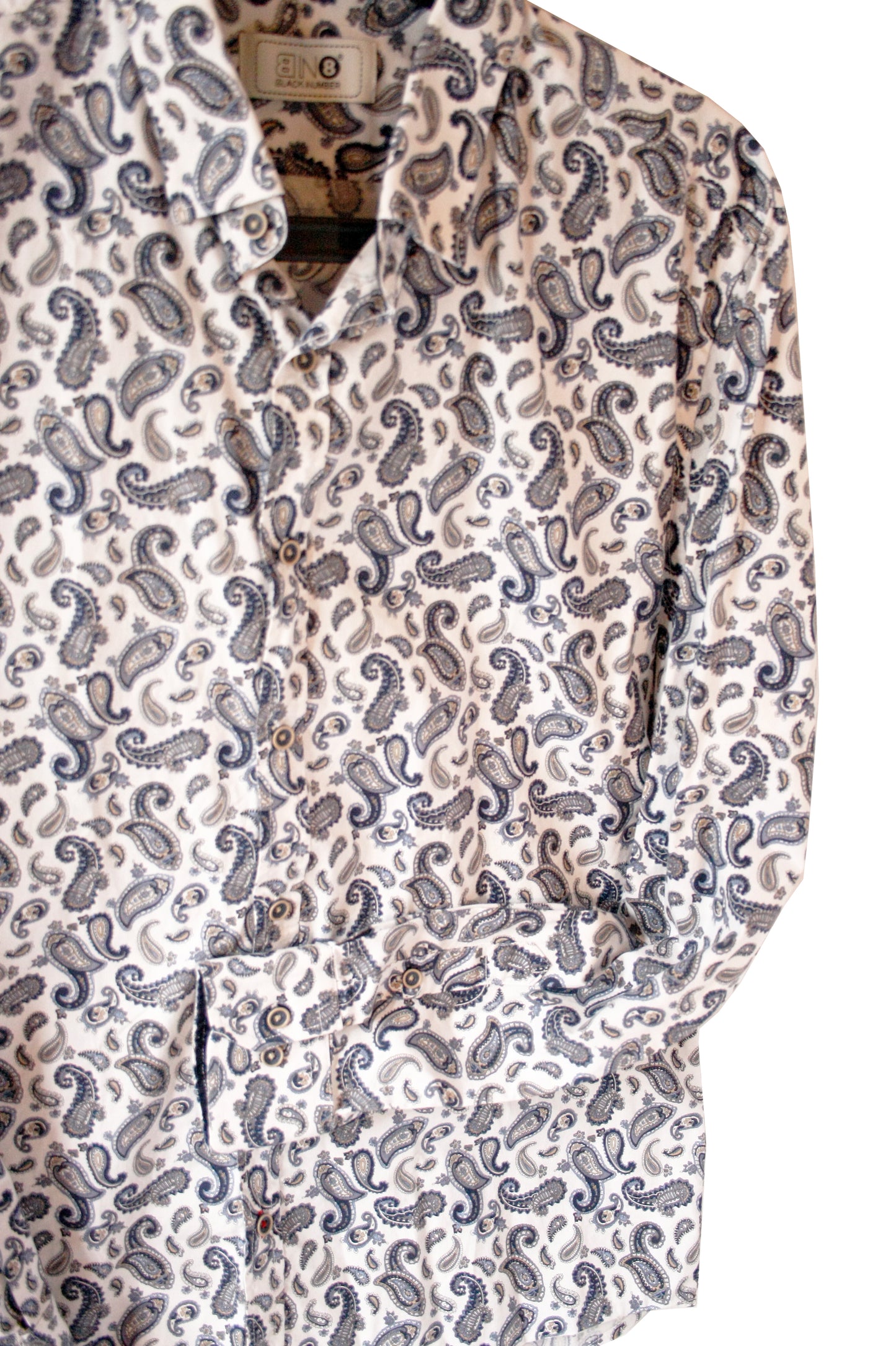 Showoberteil Paisley weiß/blau Herren L