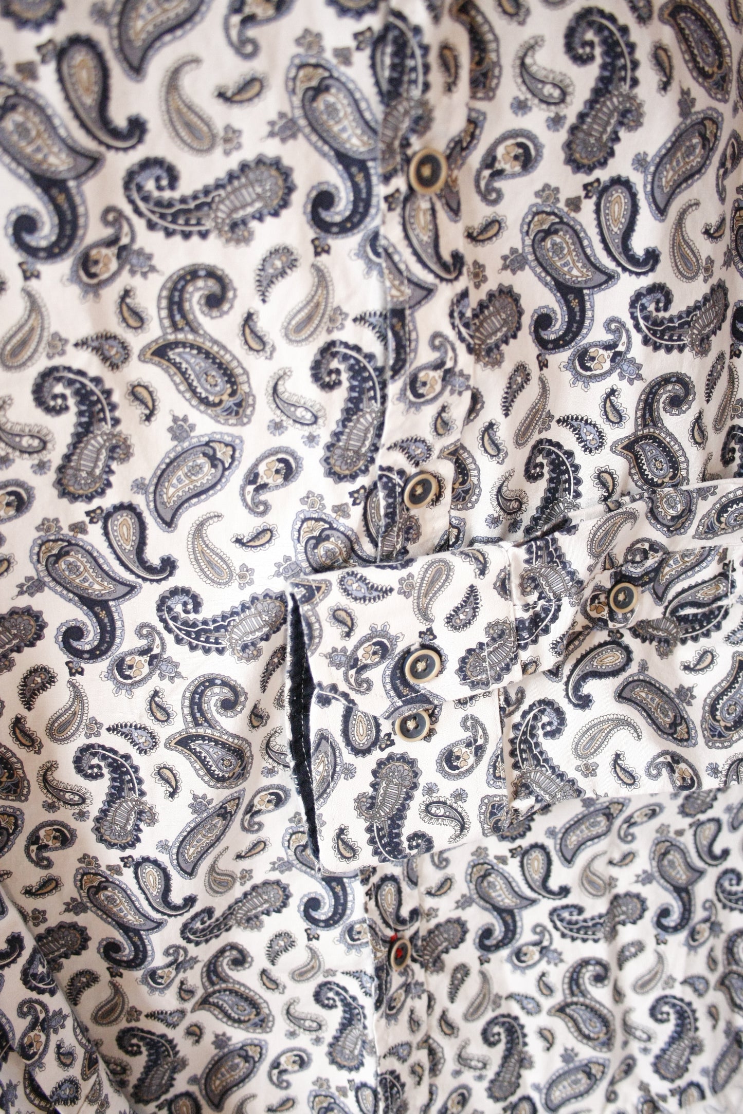 Showoberteil Paisley weiß/blau Herren L