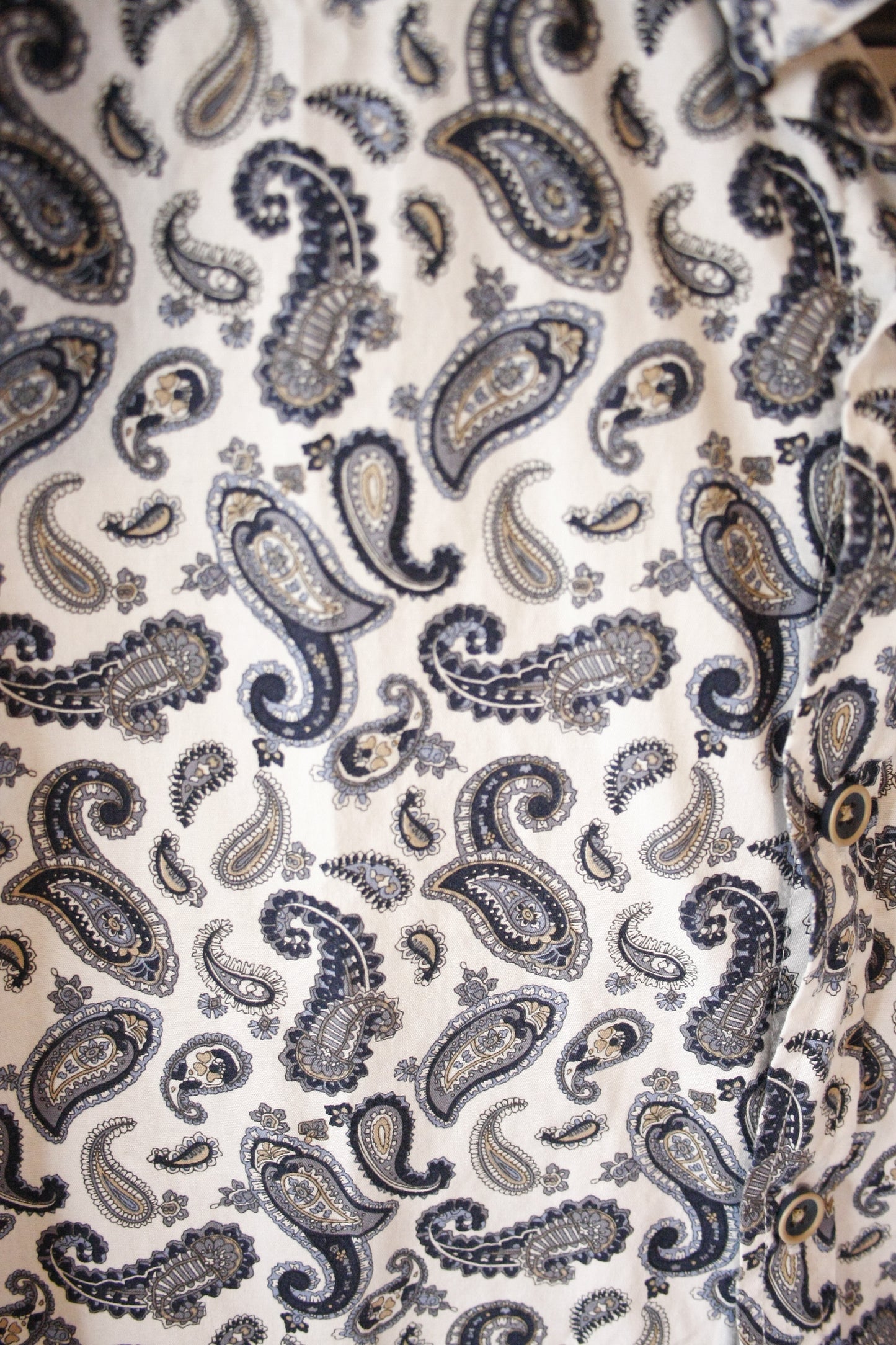 Showoberteil Paisley weiß/blau Herren L