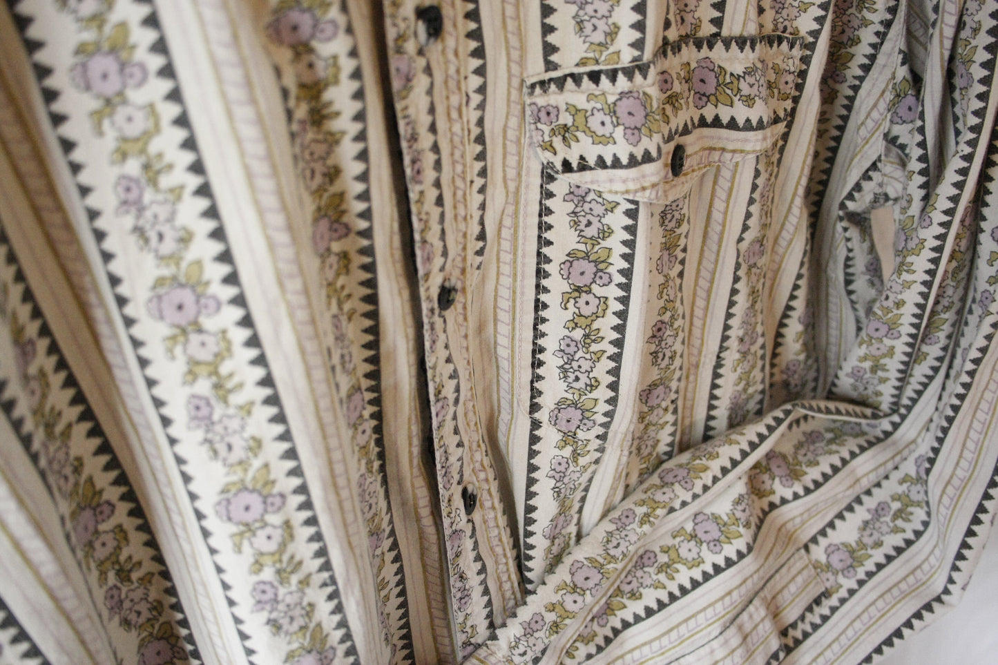 Leichtes Vintage Showoberteil Ranchriding Floral beige Herren L