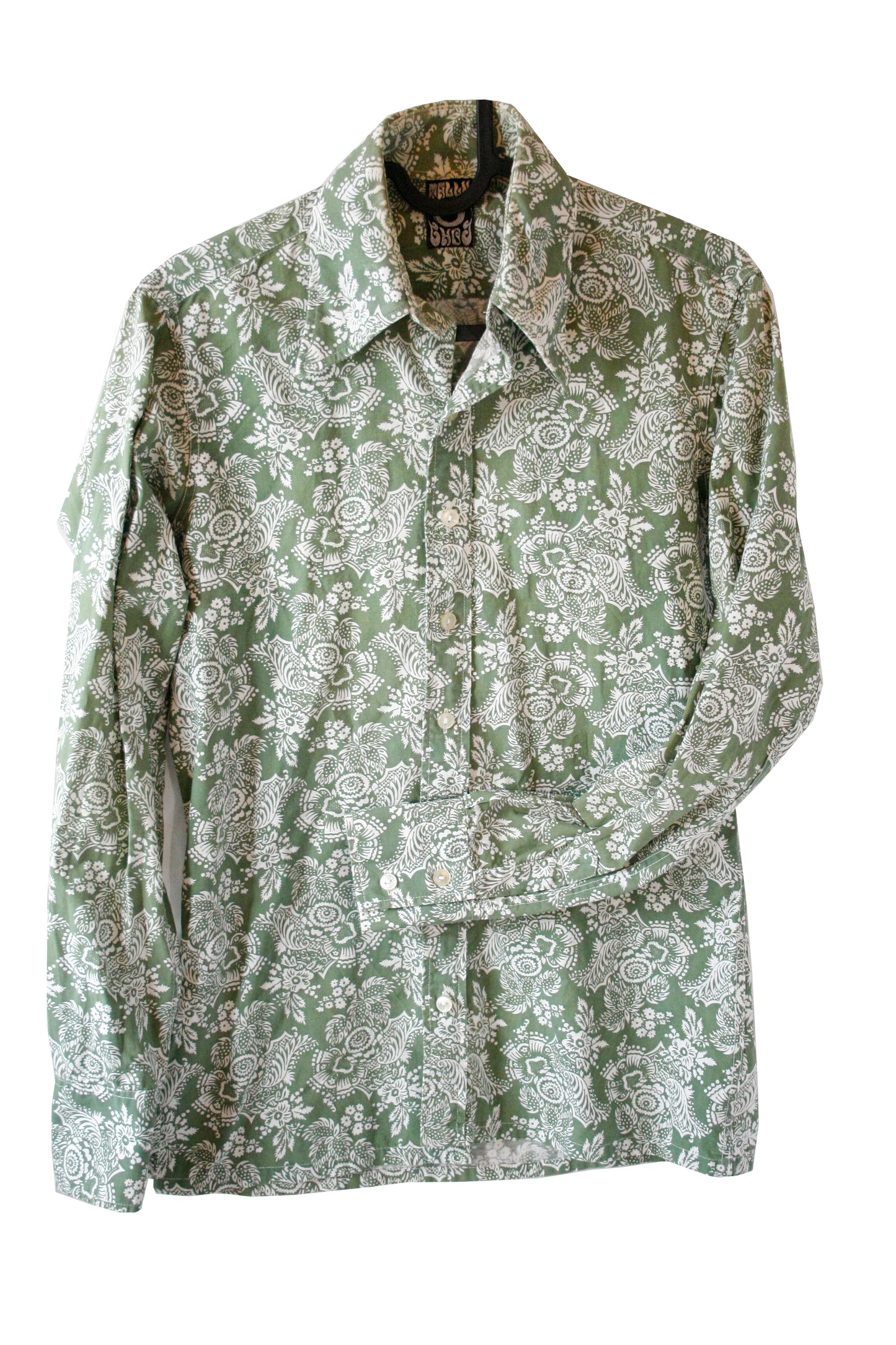 Vintage Showshirt Ranchriding Paisley grün Damen S/M