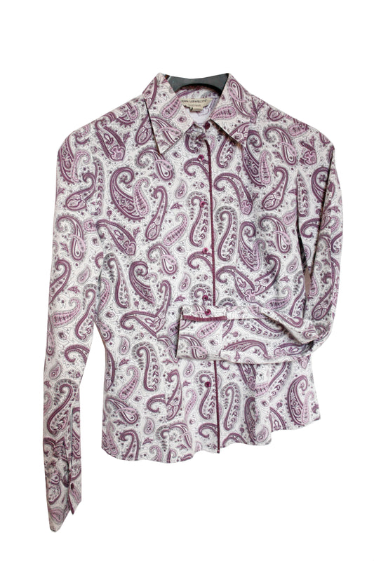 Showoberteil für die Ranchriding Paisley Beige lila Damen S