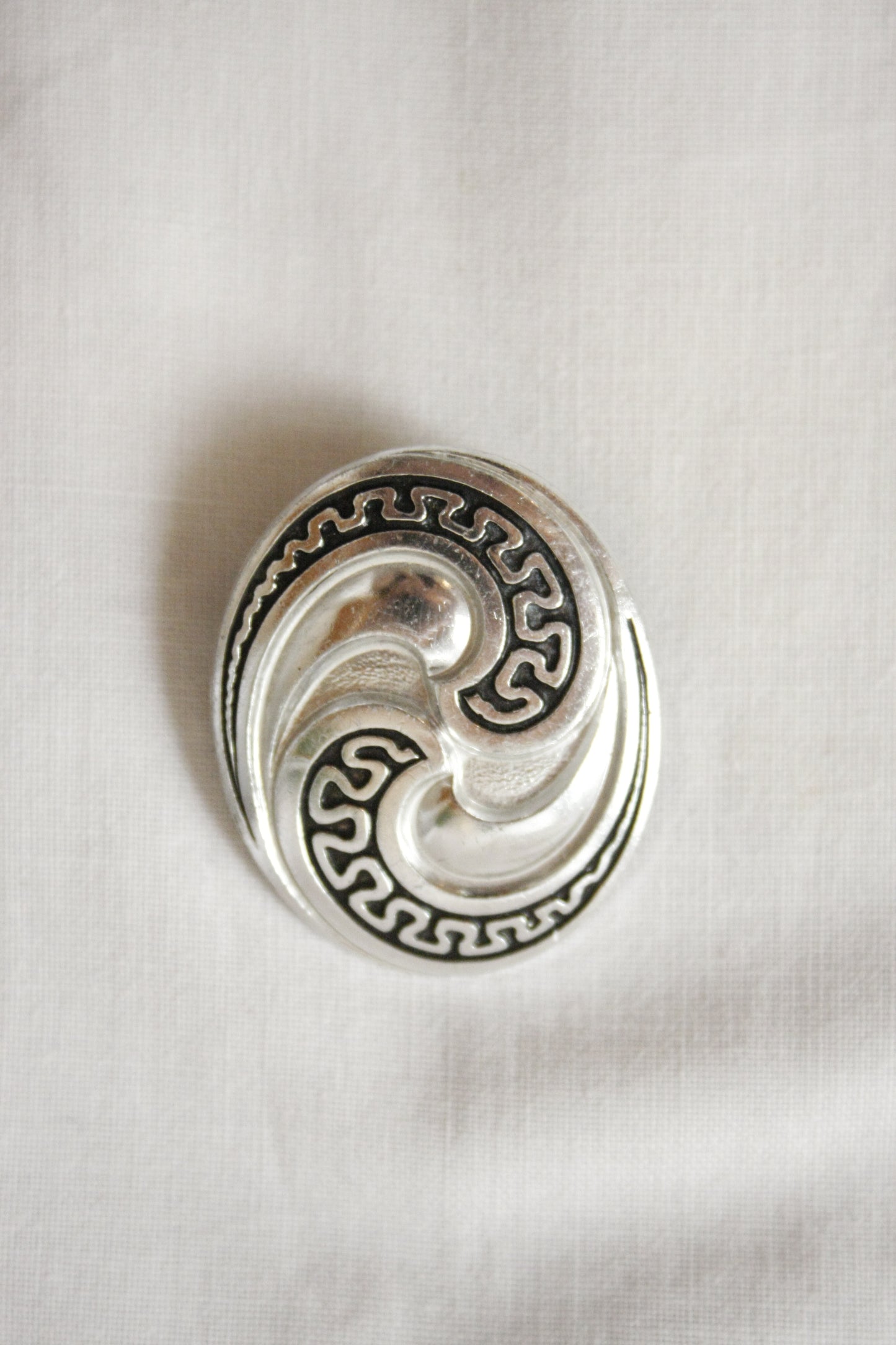 Wild Rag Clip Oval Silber