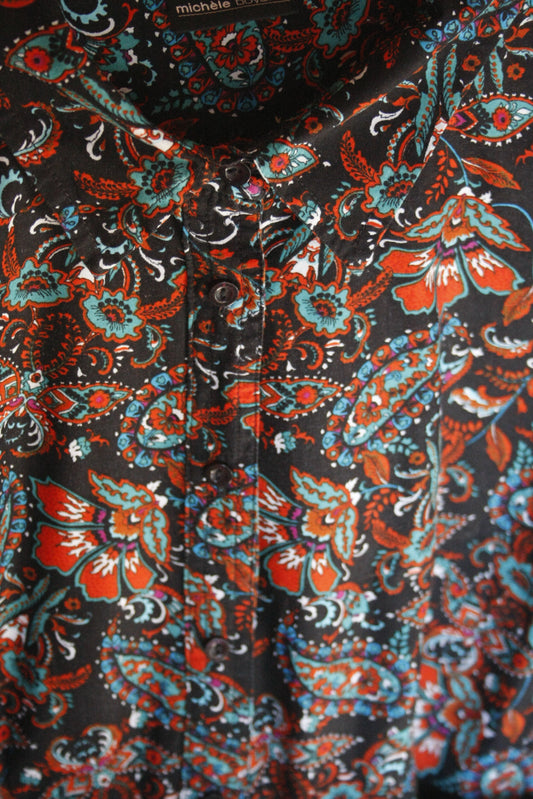 Showoberteil Ranchriding Paisley Schwarz Damen Größe M