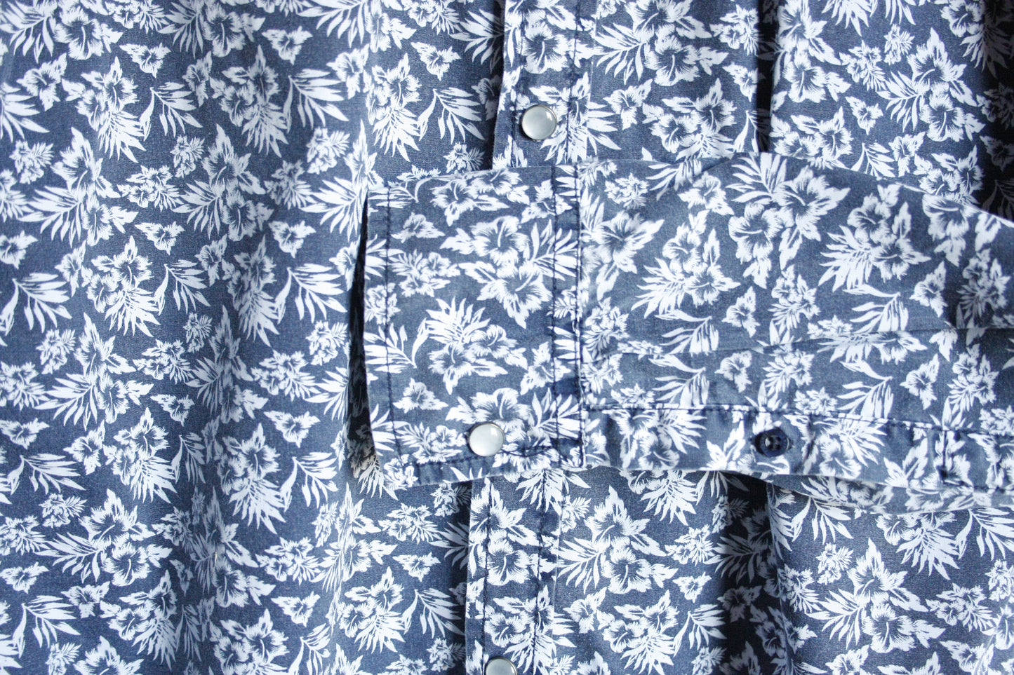 Showoberteil Ranchriding Floral Blau/Jeans Herren Größe L