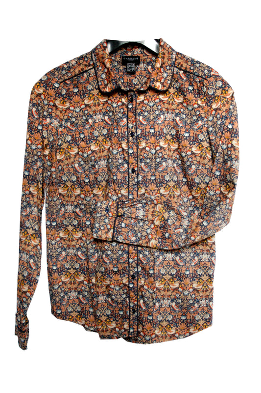 Showhemd Ranchriding Floral Damen S blau