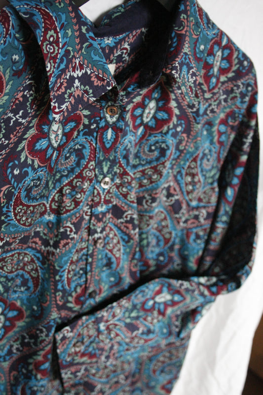Showoberteil Ranchriding Paisley blau Damen XXL