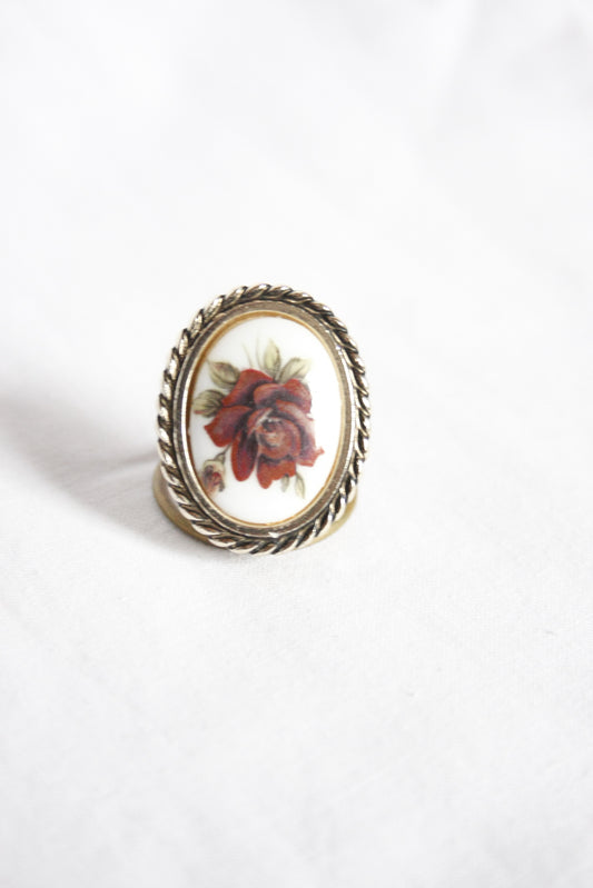 Wild Rag Clip Blumen Motiv Oval Gold