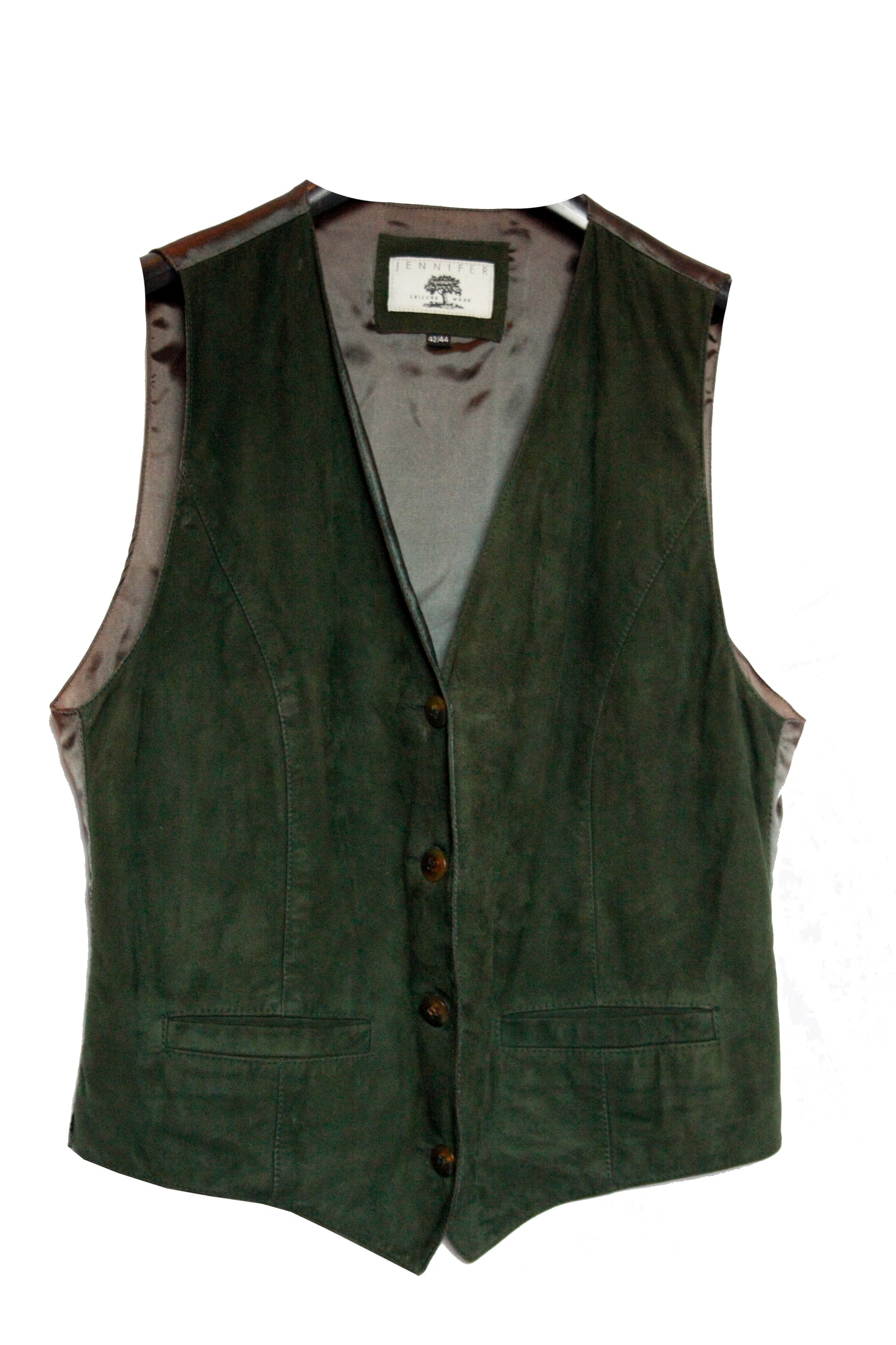 Ranch Riding Weste Leder Waldgrün Damen L