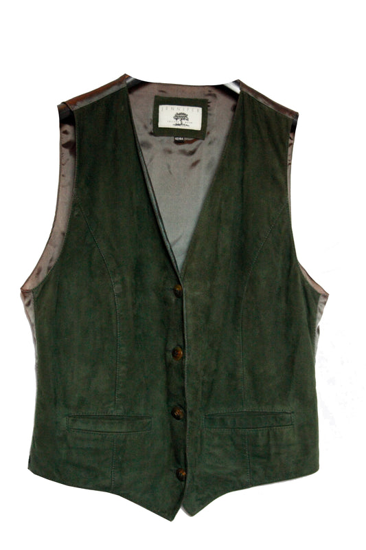 Ranch Riding Weste Leder Waldgrün Damen L