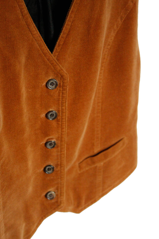Vintage Ranch Riding Weste Samt Caramel Damen L