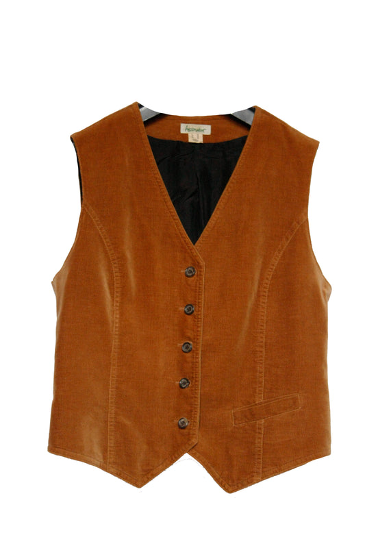 Vintage Ranch Riding Weste Samt Caramel Damen L