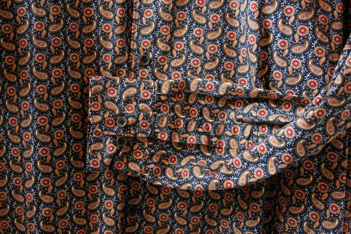 Showoberteil Paisley Blau Herren L