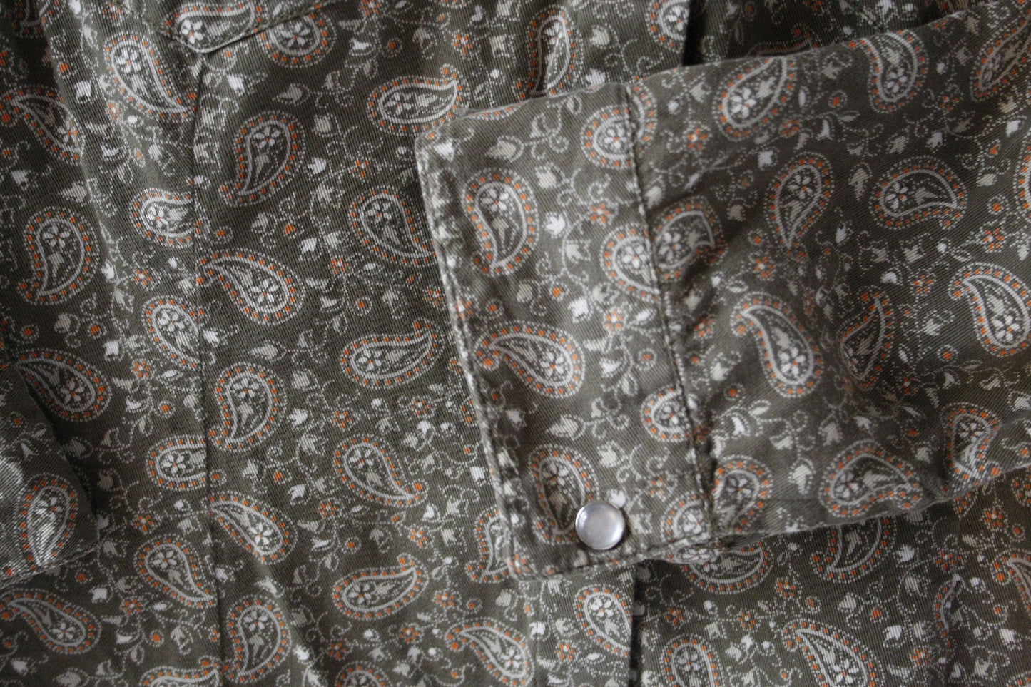 VIntage Shirt Paisley grün 7/8 Ärmel Damen M