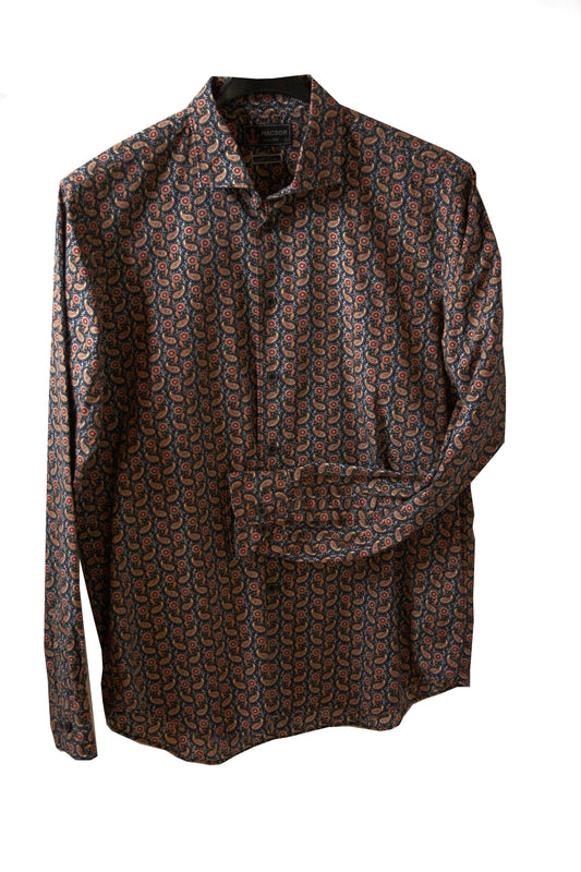 Showoberteil Paisley Blau Herren L